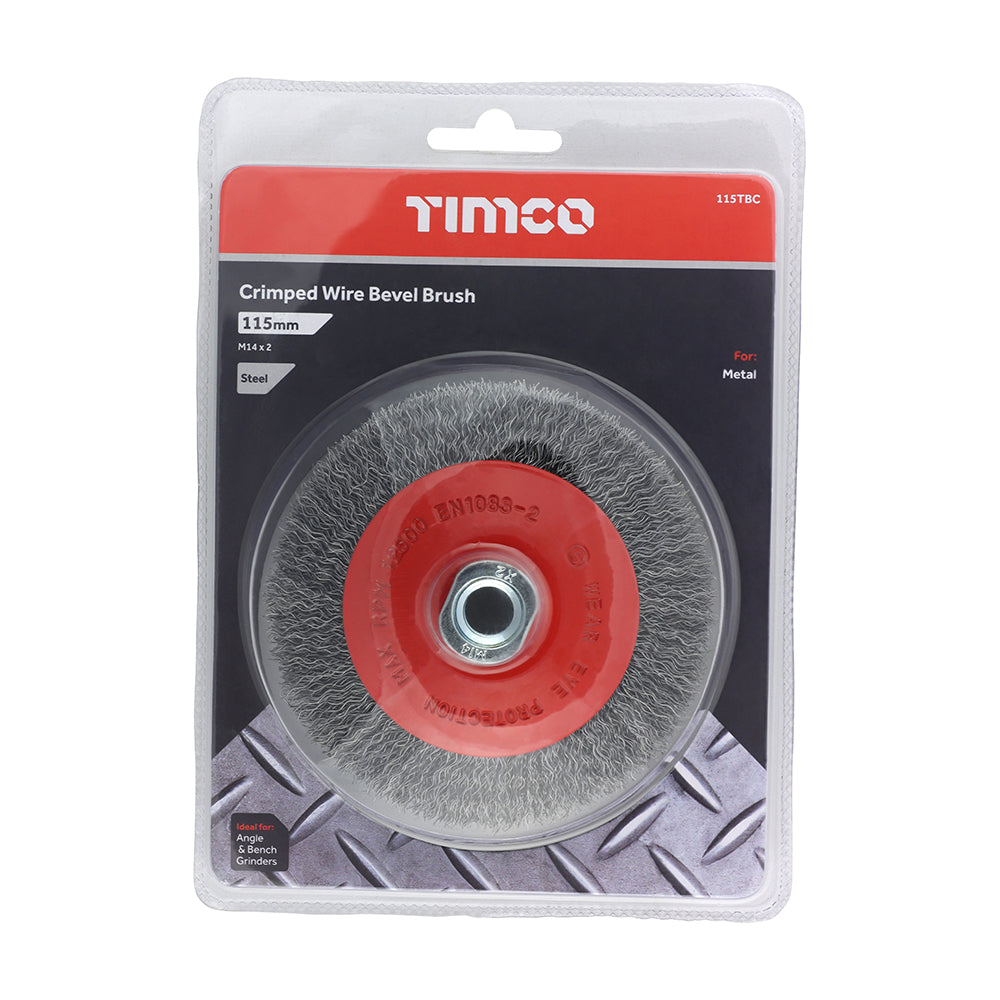 TIMCO Angle Grinder Bevel Brush Crimped Steel Wire - 115mm - Image