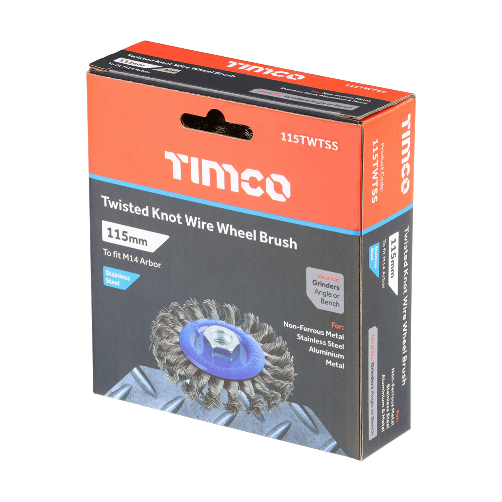 TIMCO Angle Grinder Wheel Brush Twisted Knot Stainless Steel - 115mm - Image
