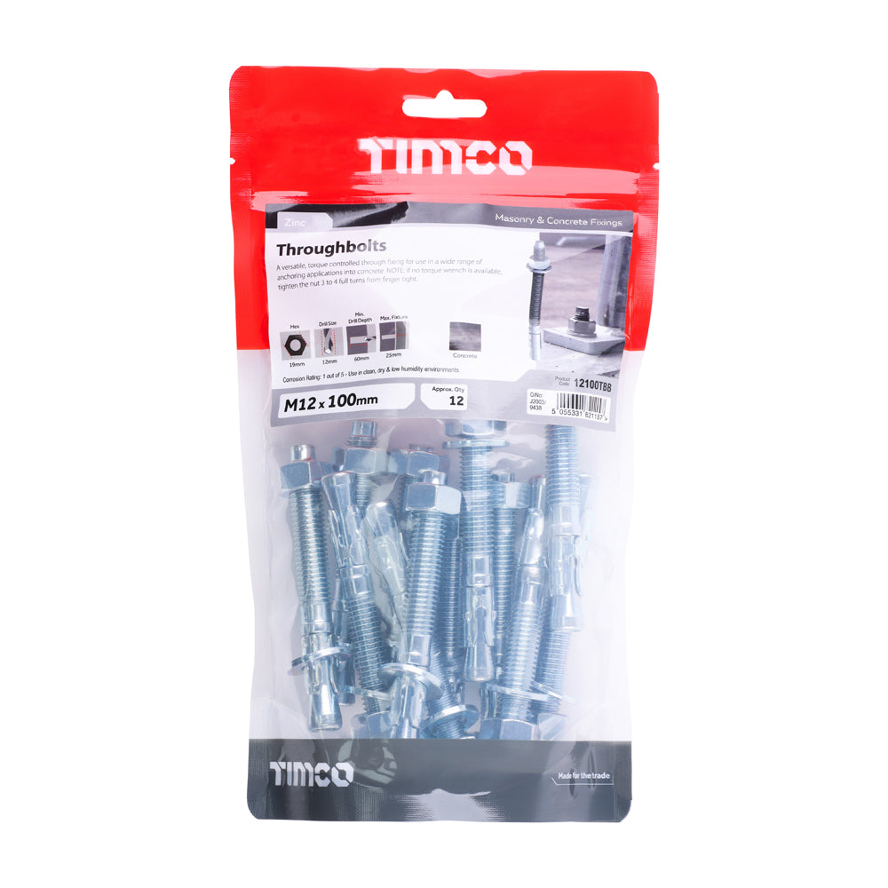 TIMCO Throughbolts Silver - M12 x 100 - Image