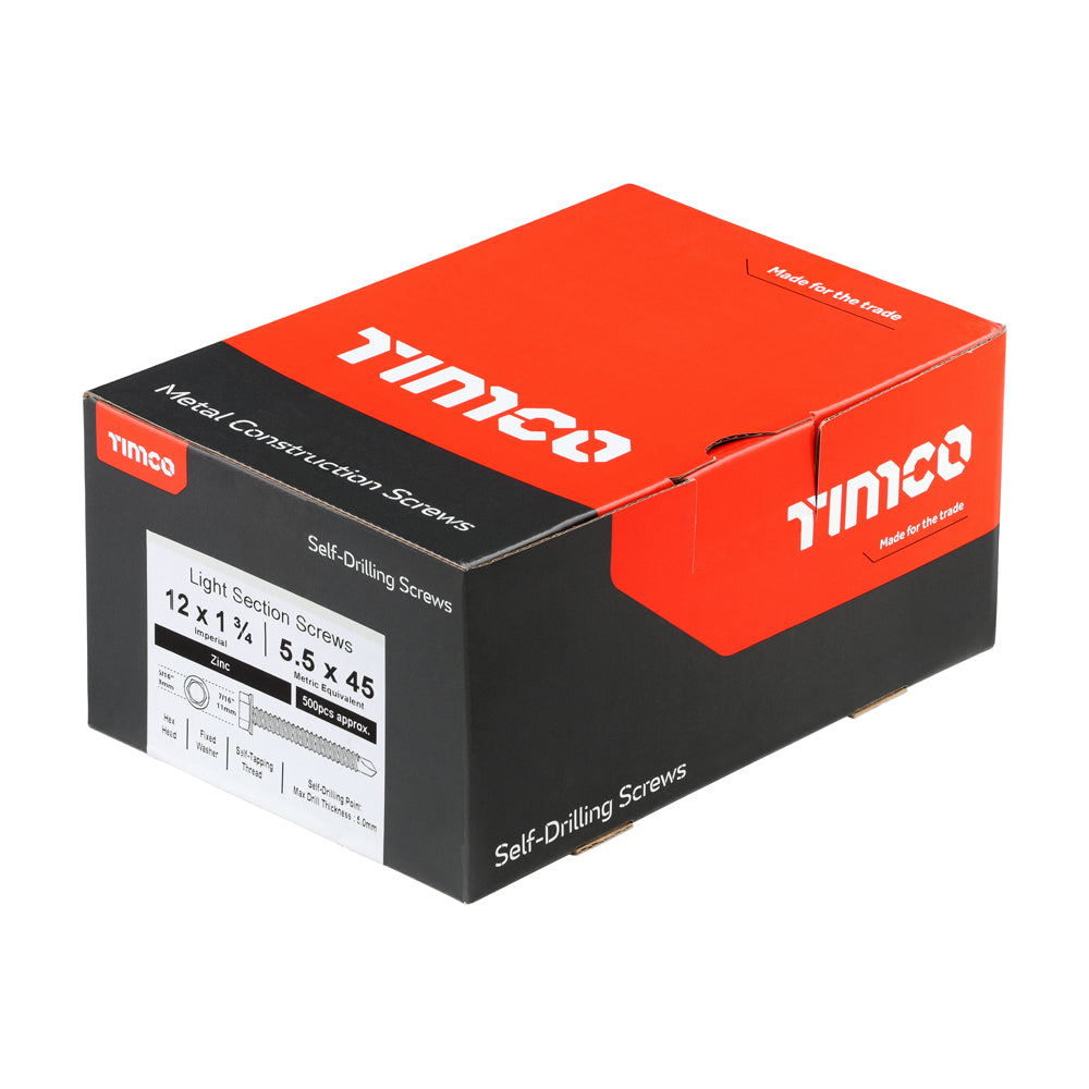 TIMCO Self-Drilling Light Section Silver Screws - 12 x 1 3/4 - Image