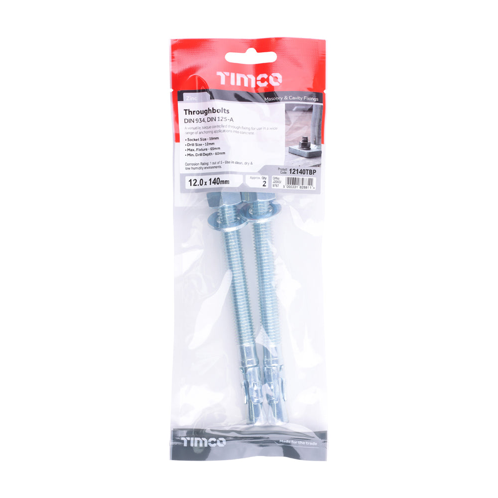 TIMCO Throughbolts Silver - M12 x 140 - Image