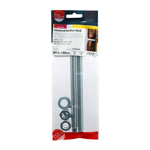 TIMCO Chemical Anchor Studs Silver - M12 x 160 - Image