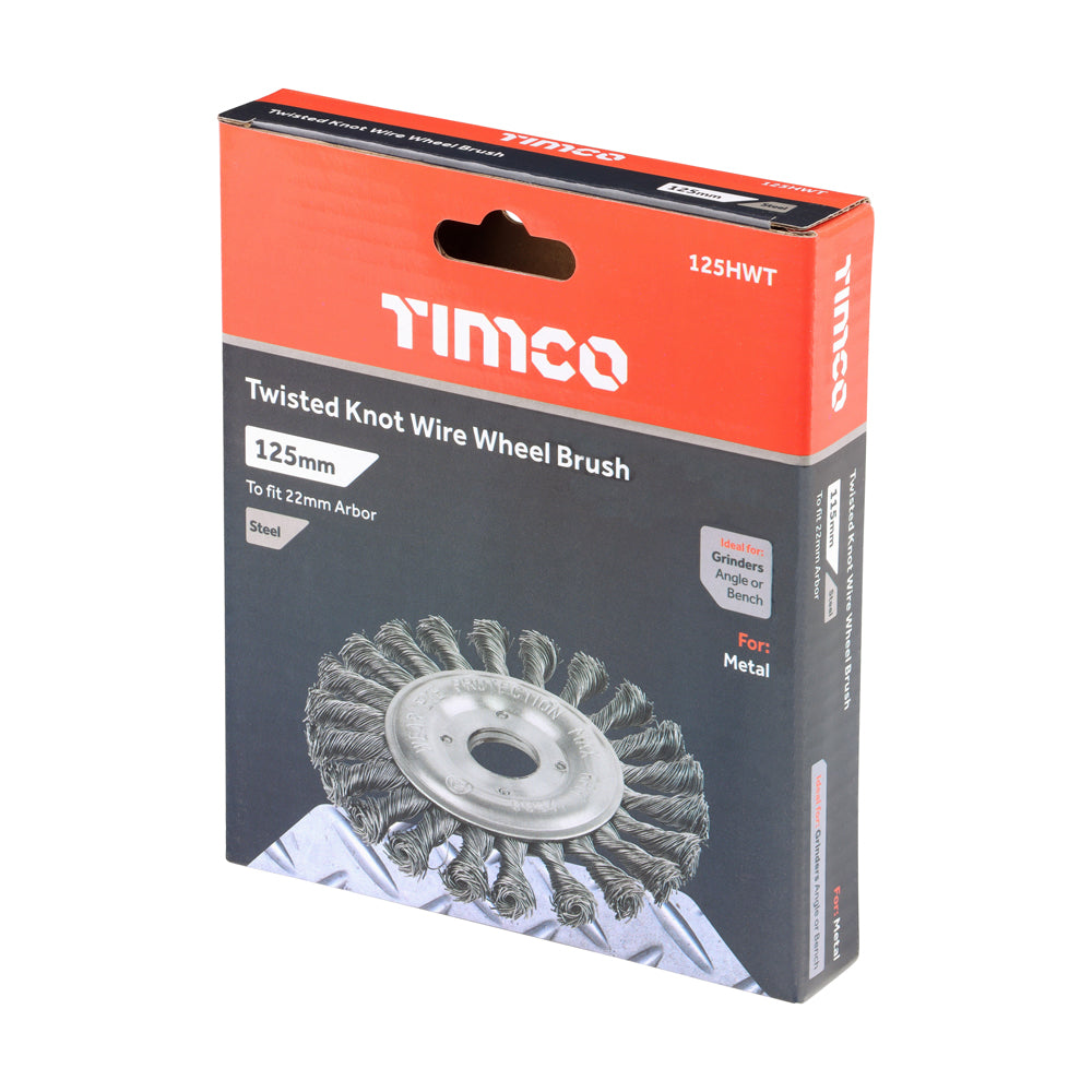 TIMCO Wheel Brush Twisted Knot Steel Wire - 125mm - Image