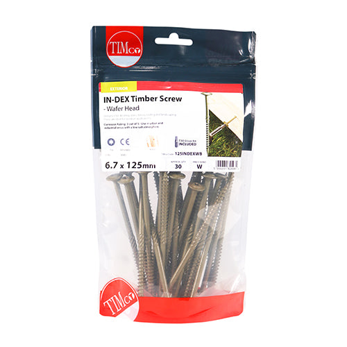 TIMCO Wafer Head Exterior Green Timber Screws - 6.7 x 125 - Image