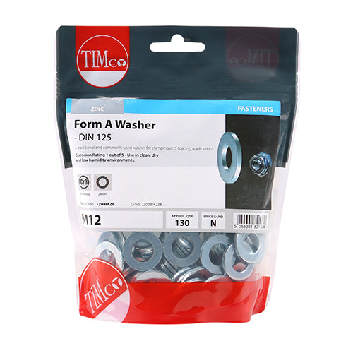 TIMCO Form A Washers DIN125-A Silver - M12 - Image