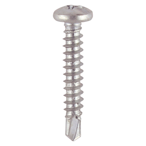 TIMCO Window Fabrication Screws Pan PH Self-Tapping Self-Drilling Point Martensitic Stainless Steel & Silver Organic - 4.2 x 16 - Image