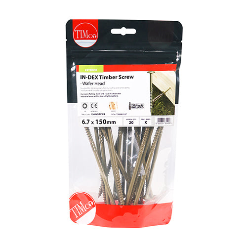 TIMCO Wafer Head Exterior Green Timber Screws - 6.7 x 150 - Image