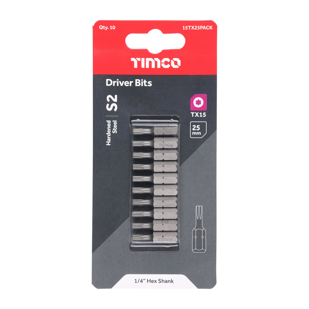 TIMCO TX Drive Driver Bit S2 Grey - TX15 x 25 - Image