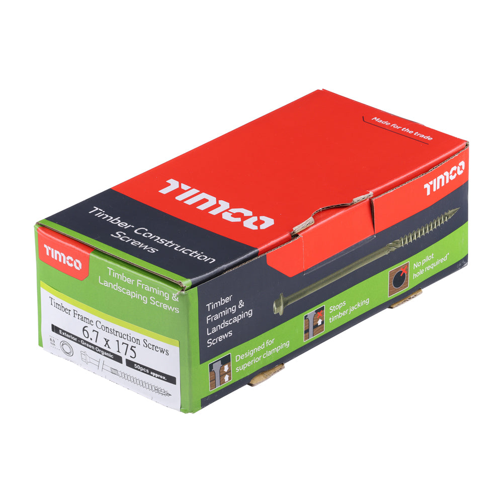 TIMCO Timber Screws Hex Flange Head Exterior Green - 6.7 x 175 - Image