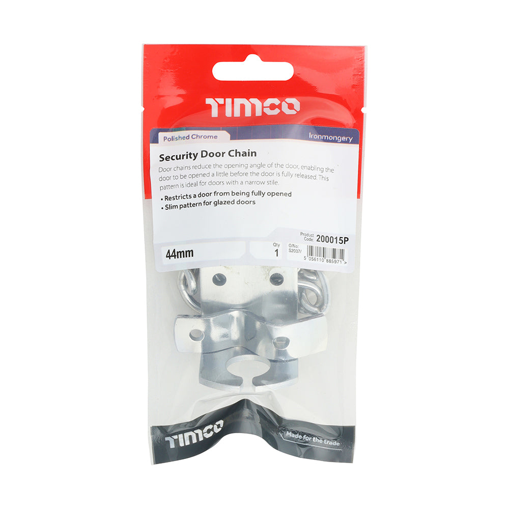 TIMCO Security Door Chain Polished Chrome - 44mm - Image