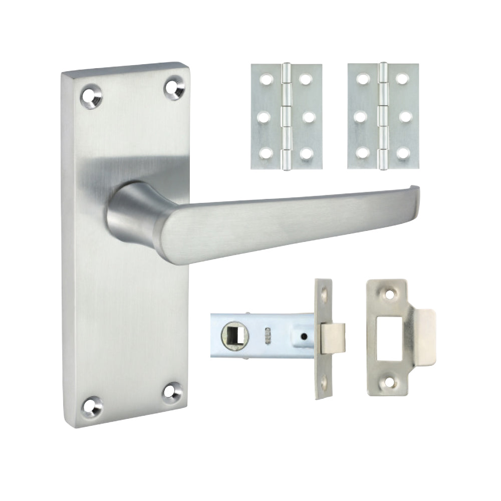 TIMCO Victorian Straight Latch Door Pack- Satin Chrome - Mixed - Image