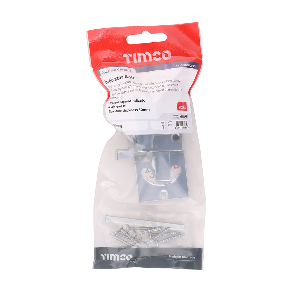 TIMCO Indicator Bolt Polished Chrome - 66mm - Image