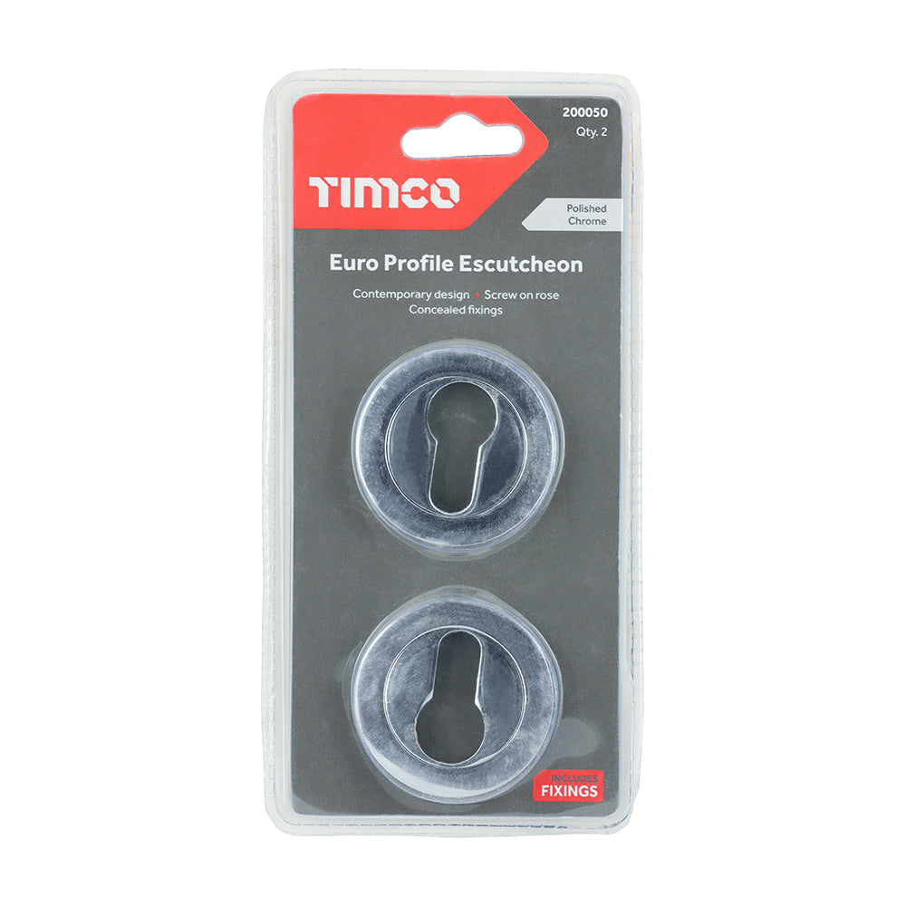 TIMCO Euro Profile Escutcheon - Polish Chrome - 49mm - Image