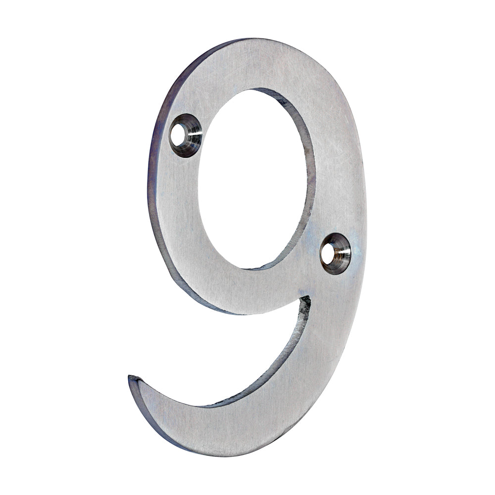 TIMCO Door Numeral 9 - Satin Chrome - 75mm - Image