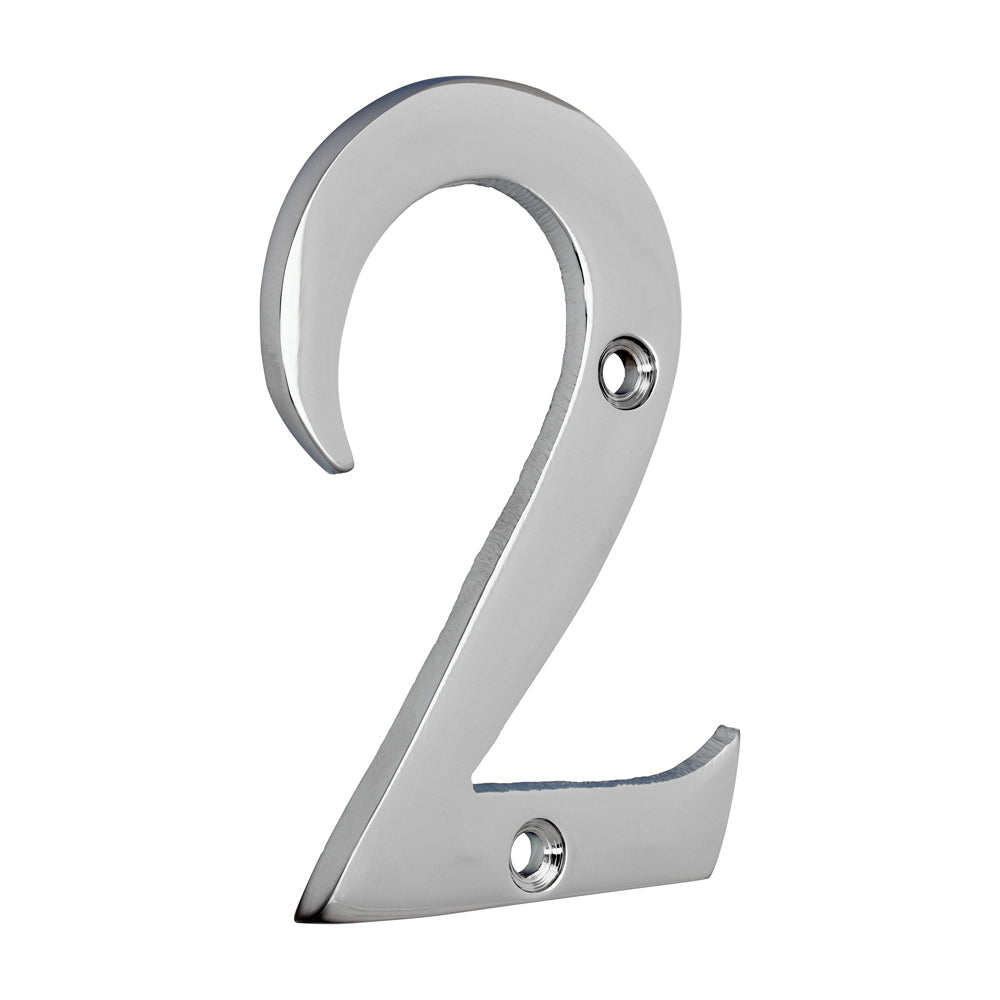 TIMCO Door Numeral 2 - Polished Chrome - 76mm - Image