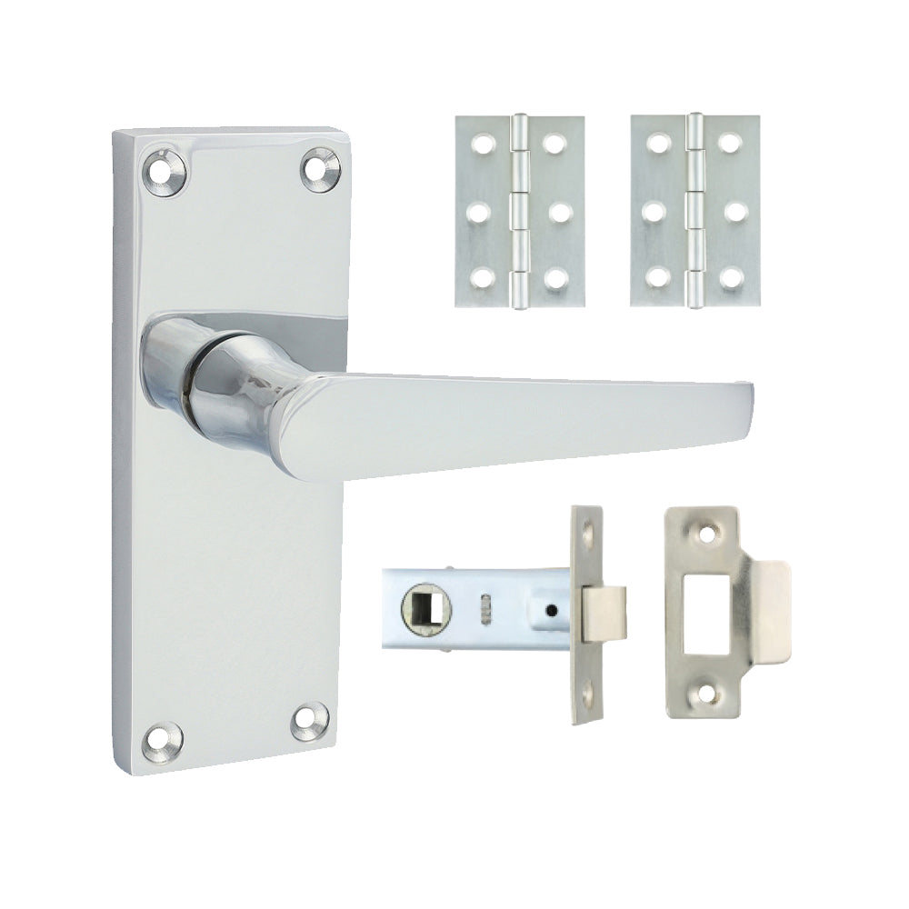 TIMCO Victorian Straight Latch Door Pack - Polished Chrome - Mixed - Image