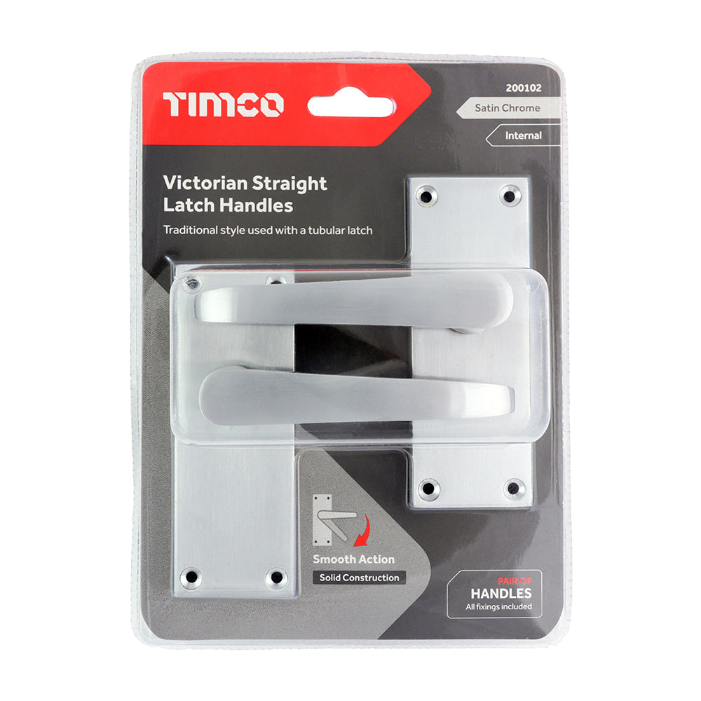 TIMCO Victorian Straight Latch Handles - 114 x 42mm - Image