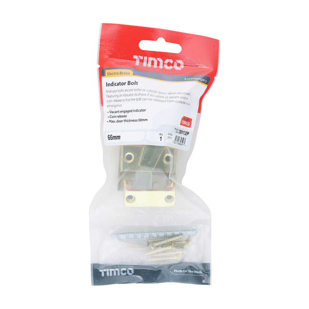 TIMCO Indicator Bolt Electro Brass - 66mm - Image