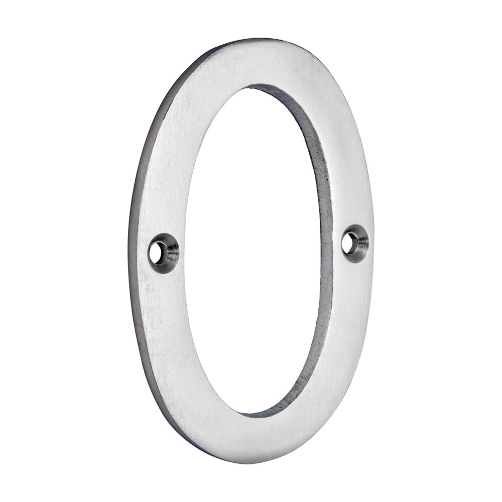 TIMCO Door Numeral 0 - Satin Chrome - 81mm - Image