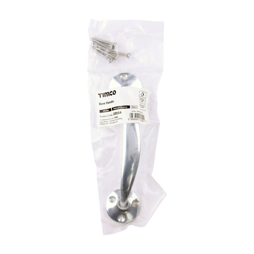 TIMCO Bow Handle - Polished Chrome - 152mm - Image