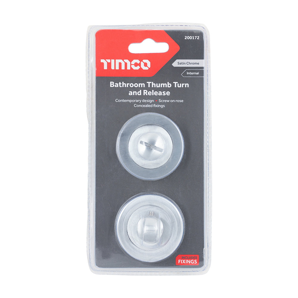 TIMCO Bathroom Thumb Turn And Release - Satin Chrome - 49mm - Image