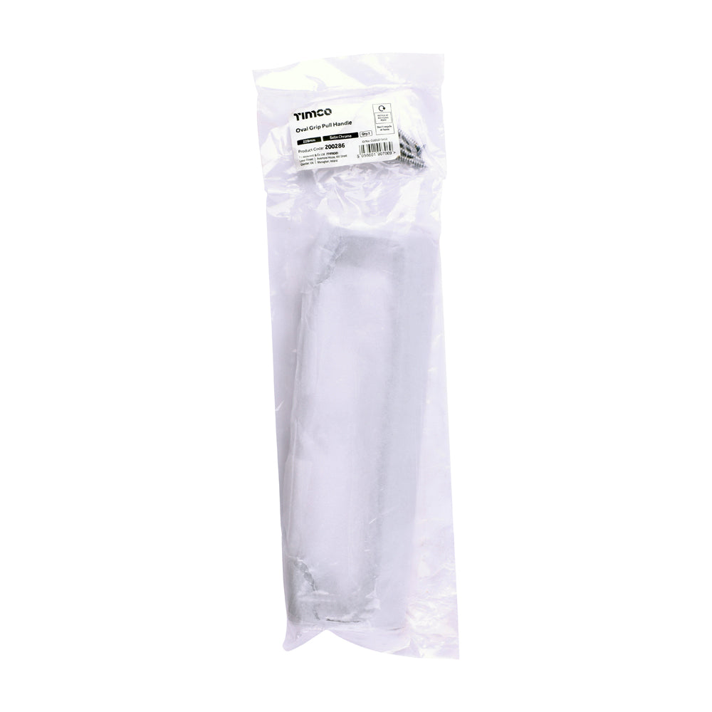 TIMCO Oval Grip Pull Handle - Satin Chrome - 228mm - Image