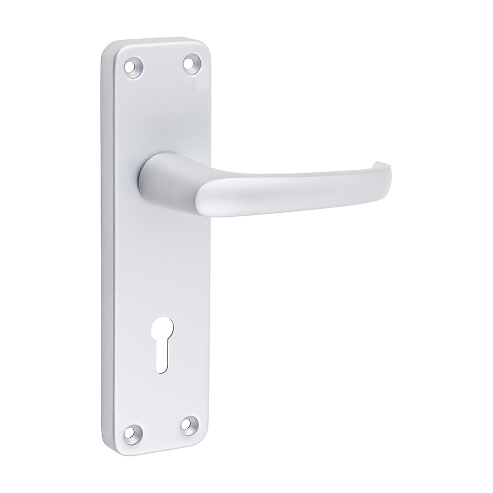 TIMCO Contractors Lever Lock Handles - Satin Anodised Aluminium - 154 x 40 - Image