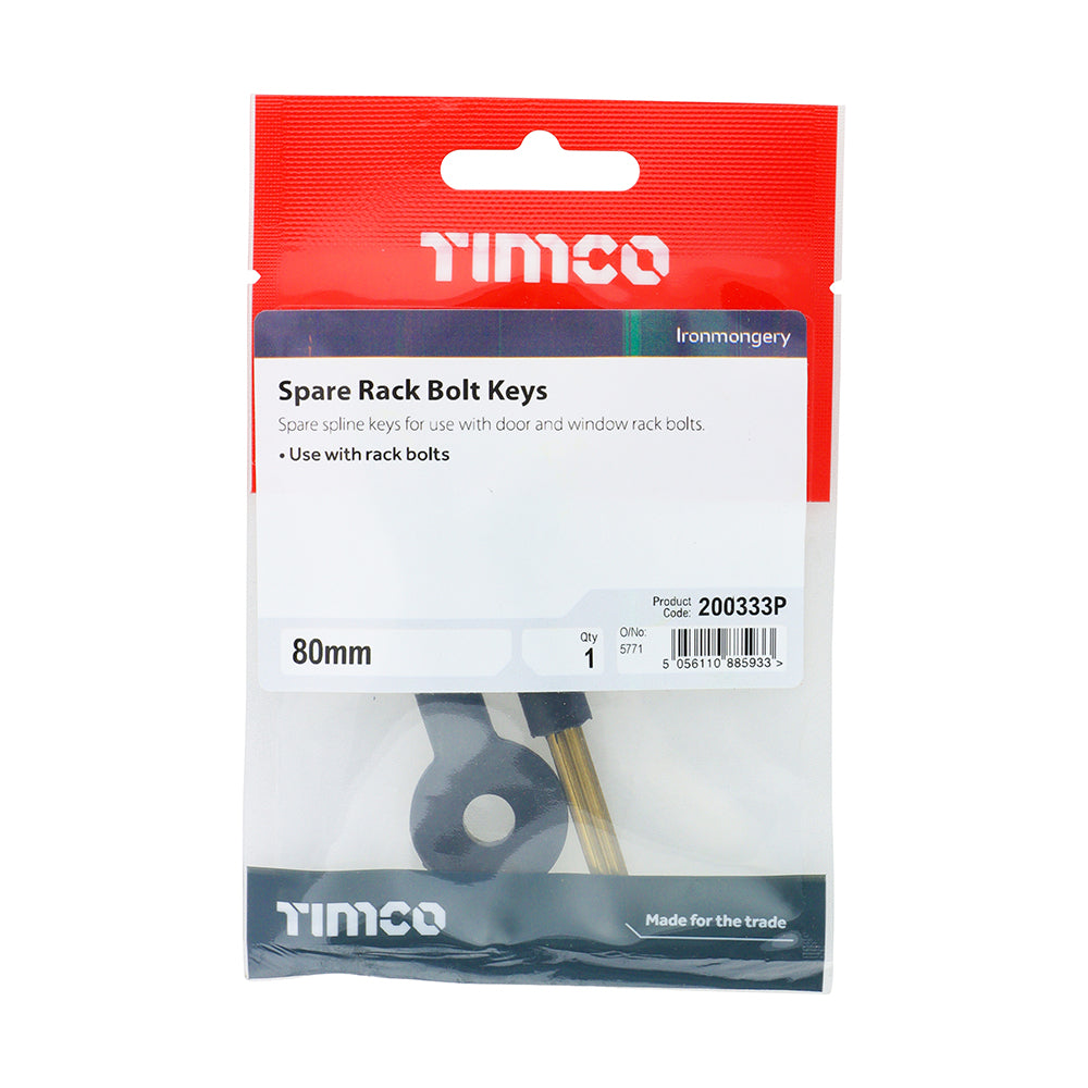 TIMCO Spare Rack Bolt Keys - 80mm - Image