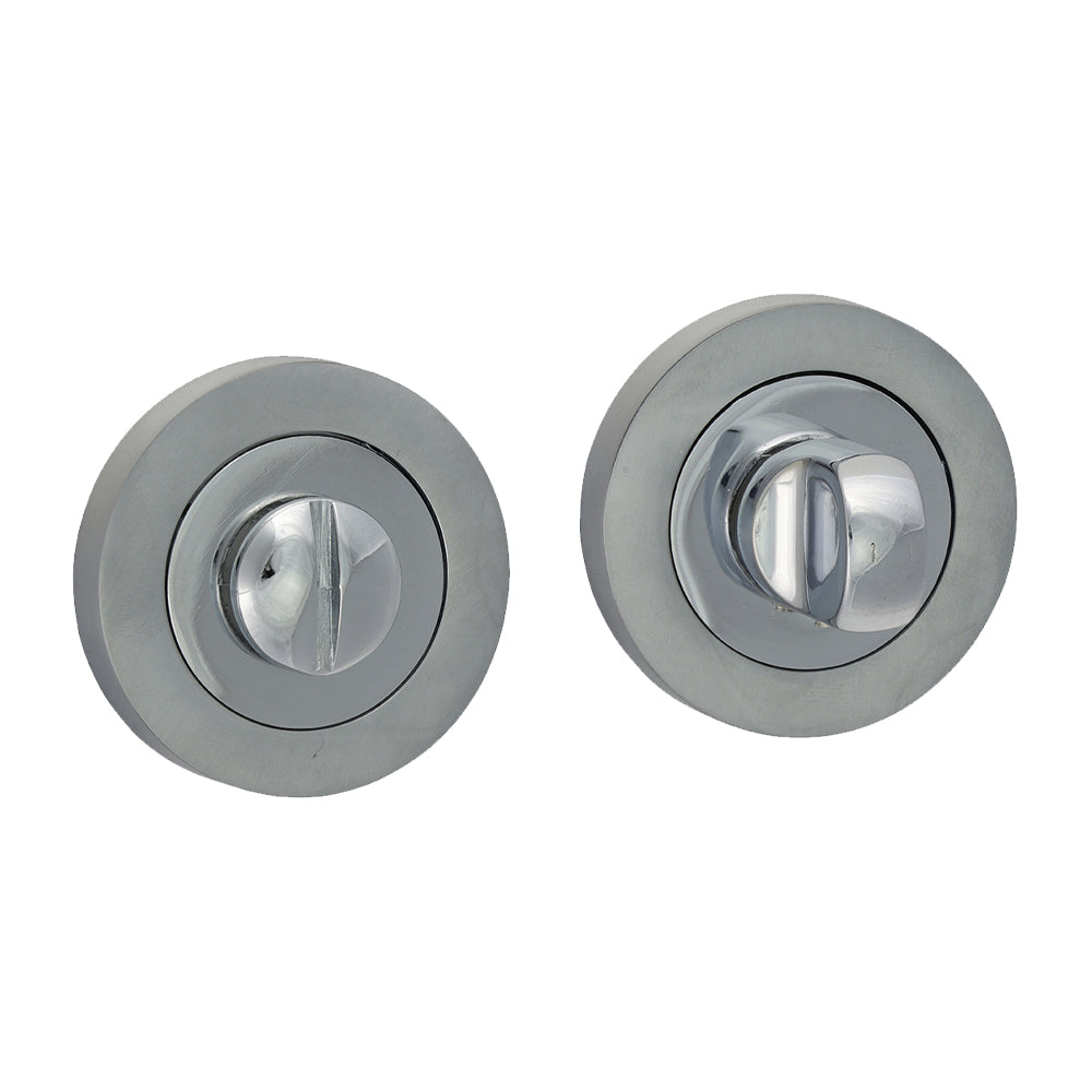 TIMCO Bathroom Thumb Turn And Release - Polished & Satin Chrome - 49mm - Image