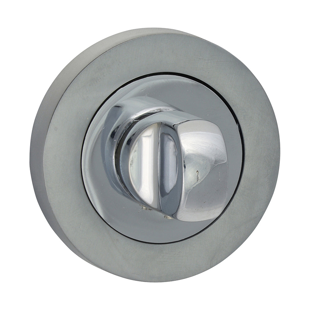 TIMCO Bathroom Thumb Turn And Release - Polished & Satin Chrome - 49mm - Image