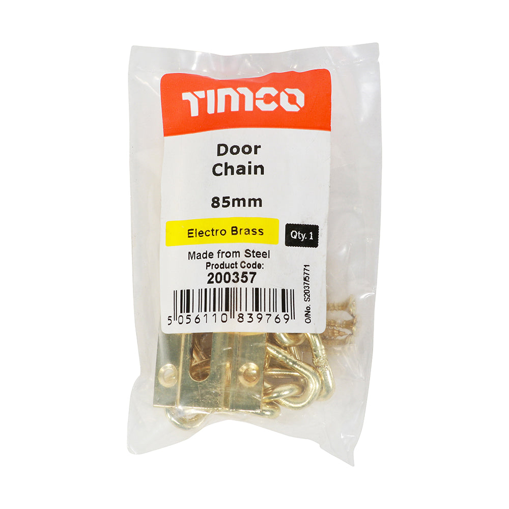 TIMCO Door Chain Electro Brass - 85mm - Image