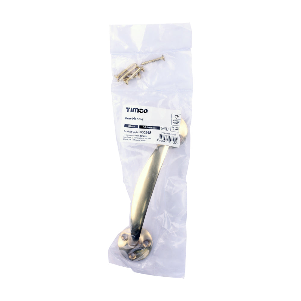 TIMCO Bow Handle - Polished Brass - 152mm - Image