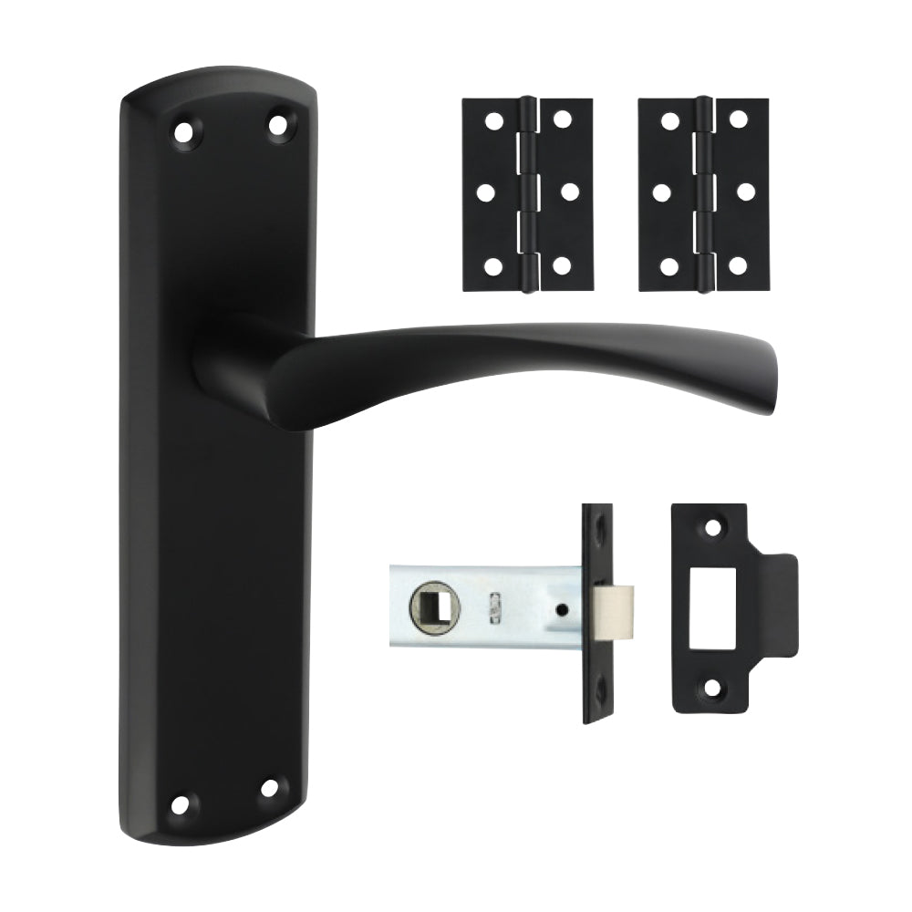 TIMCO Zeta Lever Internal Door Latch Pack - Matt Black - Mixed - Image