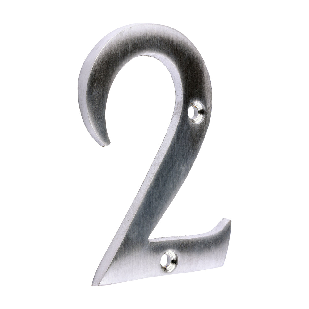TIMCO Door Numeral 2 - Satin Chrome - 76mm - Image