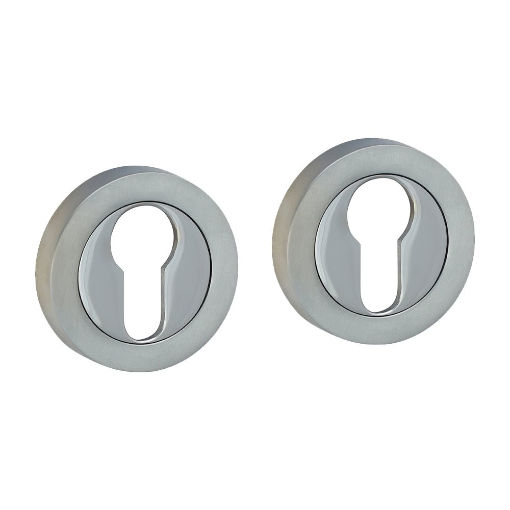 TIMCO Euro Profile Escutcheon - Polished & Satin Chrome - 49mm - Image