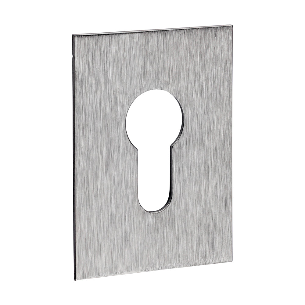 TIMCO Euro Profile Self-Adhesive Escutcheon - Oblong - Satin Stainless Steel - 65 x 47mm - Image