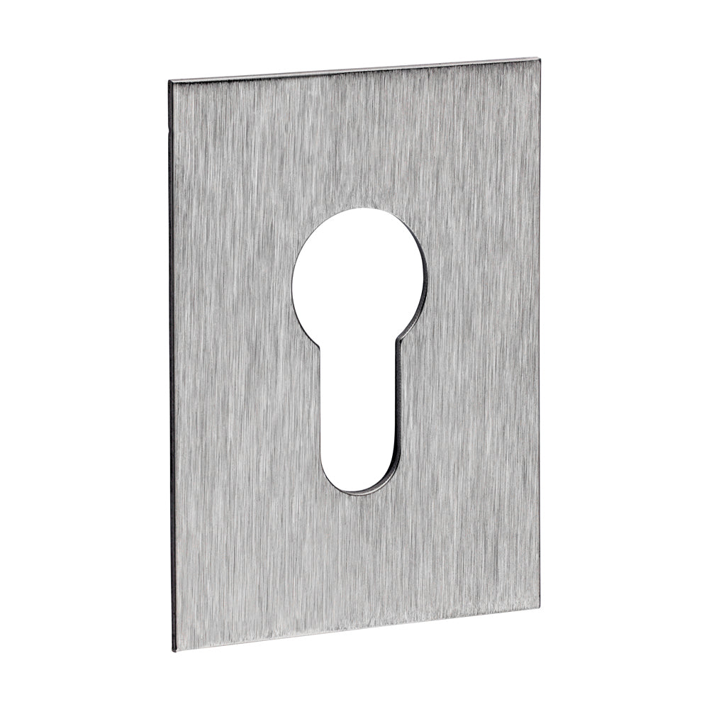 TIMCO Euro Profile Self-Adhesive Escutcheon - Oblong - Satin Stainless Steel - 65 x 47mm - Image