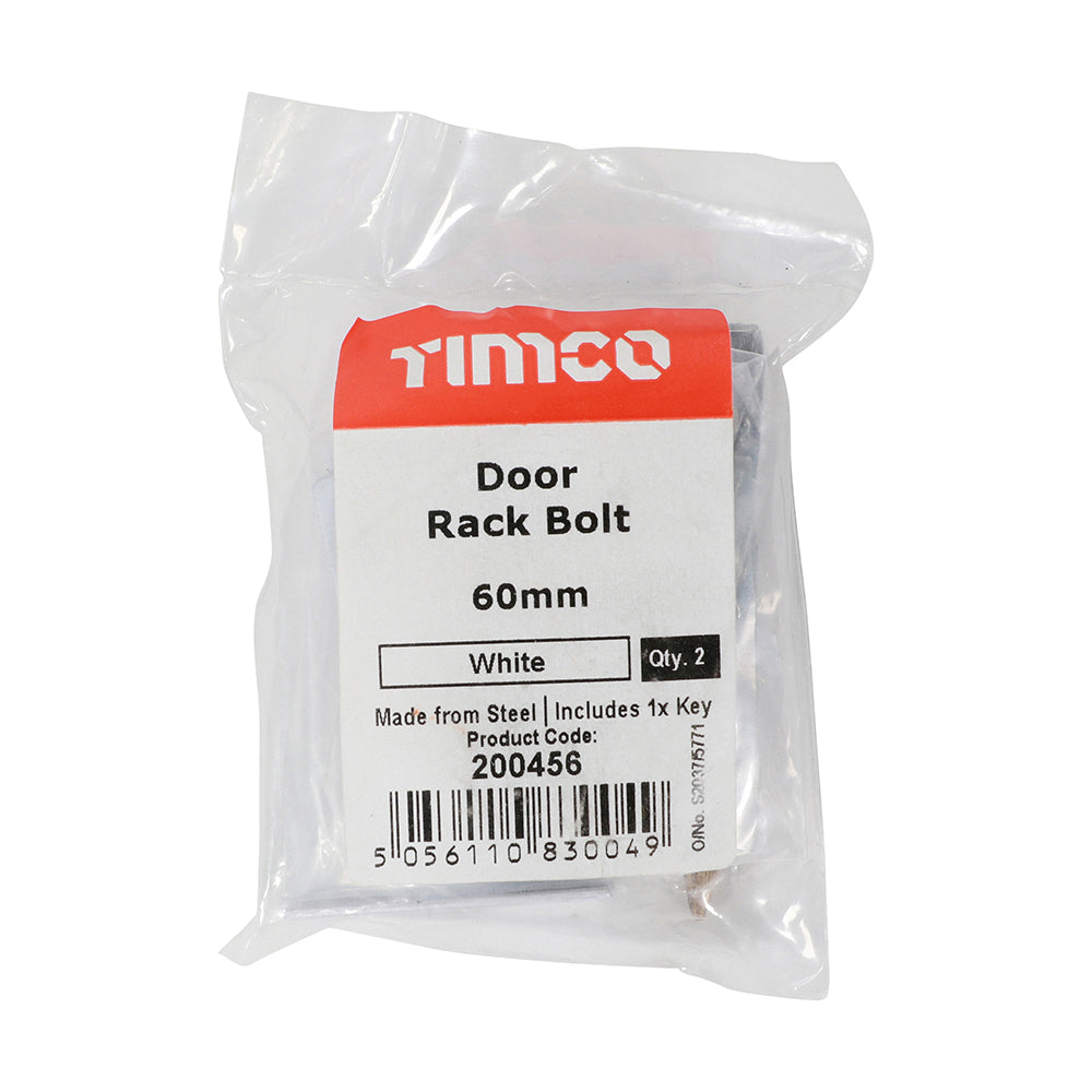 TIMCO Door Rack Bolts White - 60mm - Image