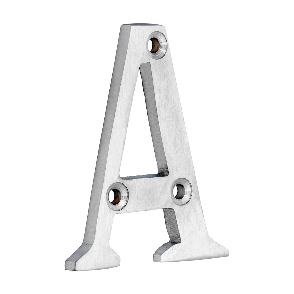 TIMCO Door Letter A - Satin Chrome - 60mm - Image