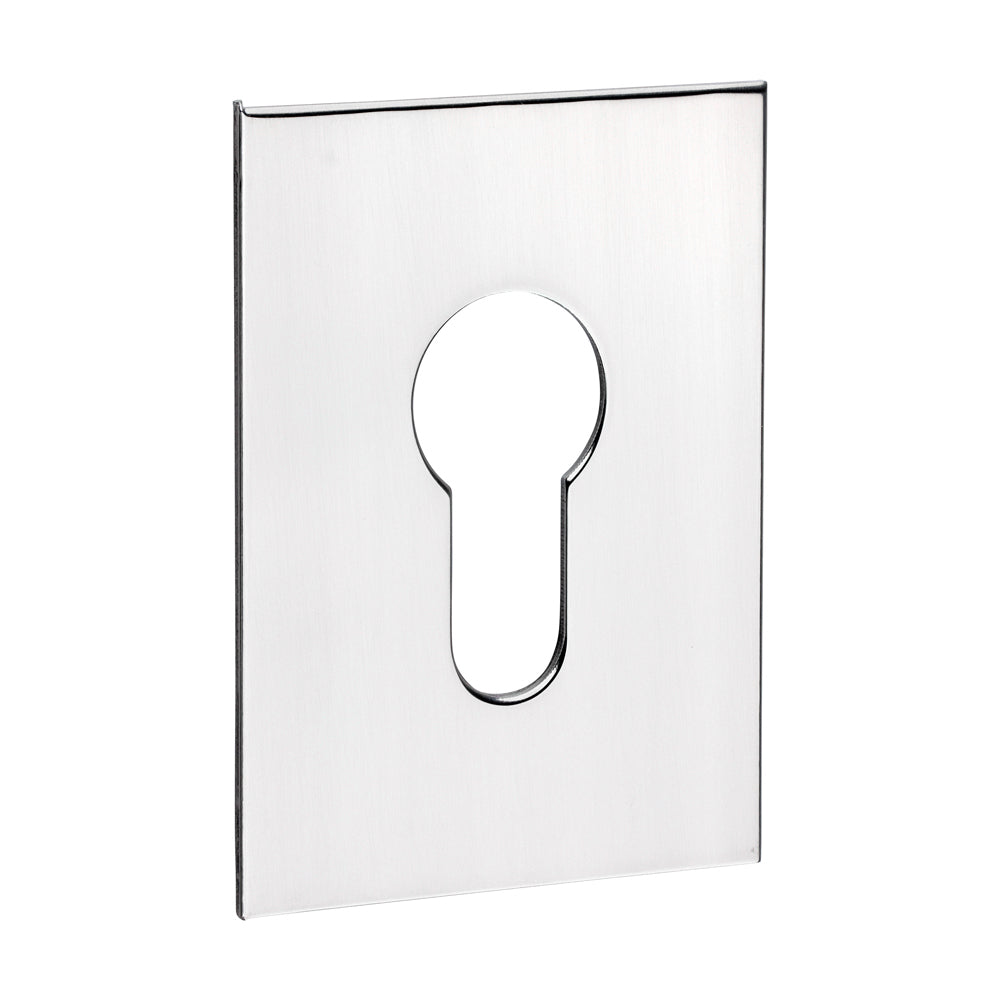 TIMCO Euro Profile Self-Adhesive Escutcheon - Oblong - Polished Stainless Steel - 65 x 47mm - Image