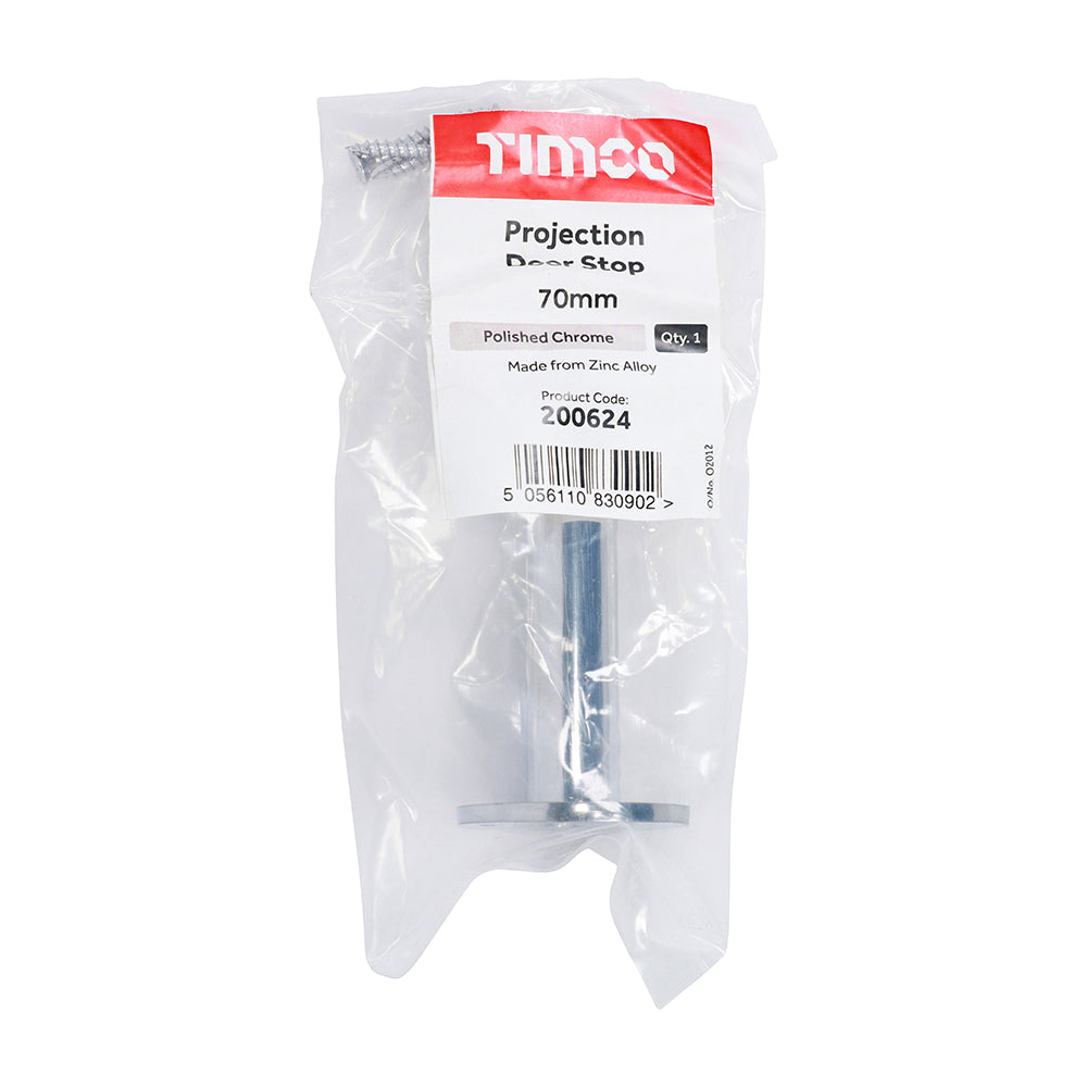TIMCO Projection Door Stop Polished Chrome - 70mm - Image