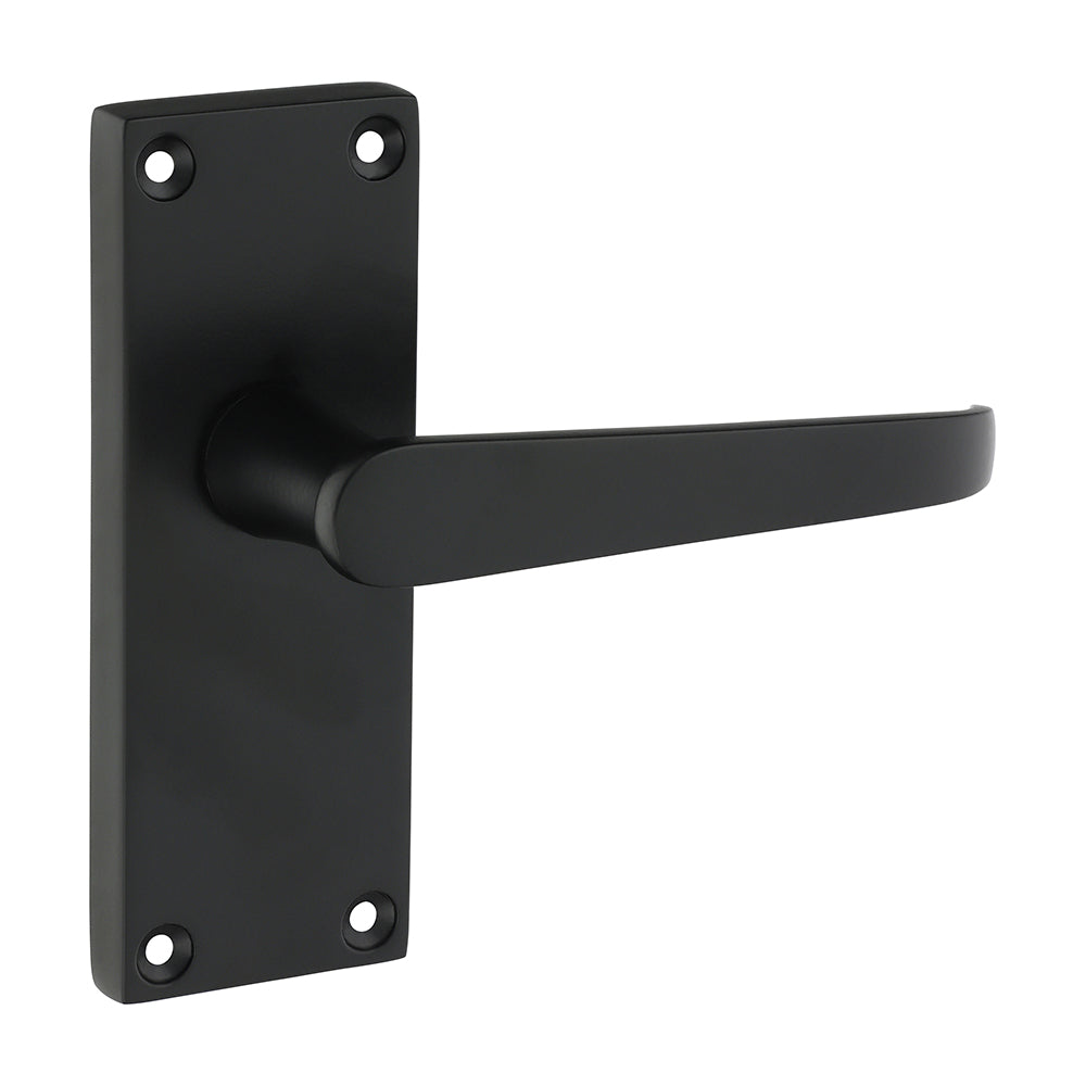 TIMCO Victorian Straight Latch Handles - Matt Black - 114 x 42mm - Image