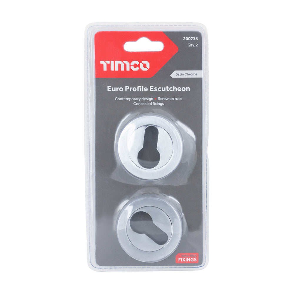TIMCO Euro Profile Escutcheon - Satin Chrome - 49mm - Image