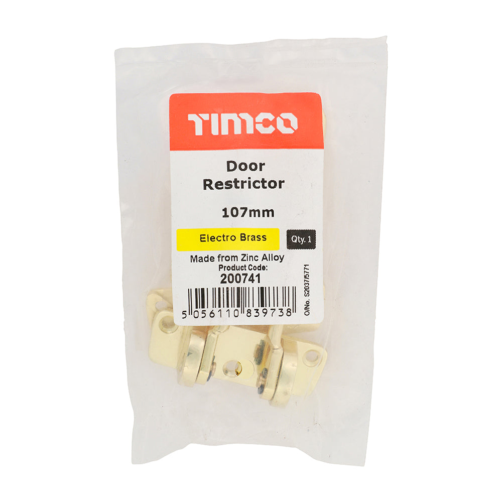 TIMCO Door Restrictor Electro Brass - 107mm - Image