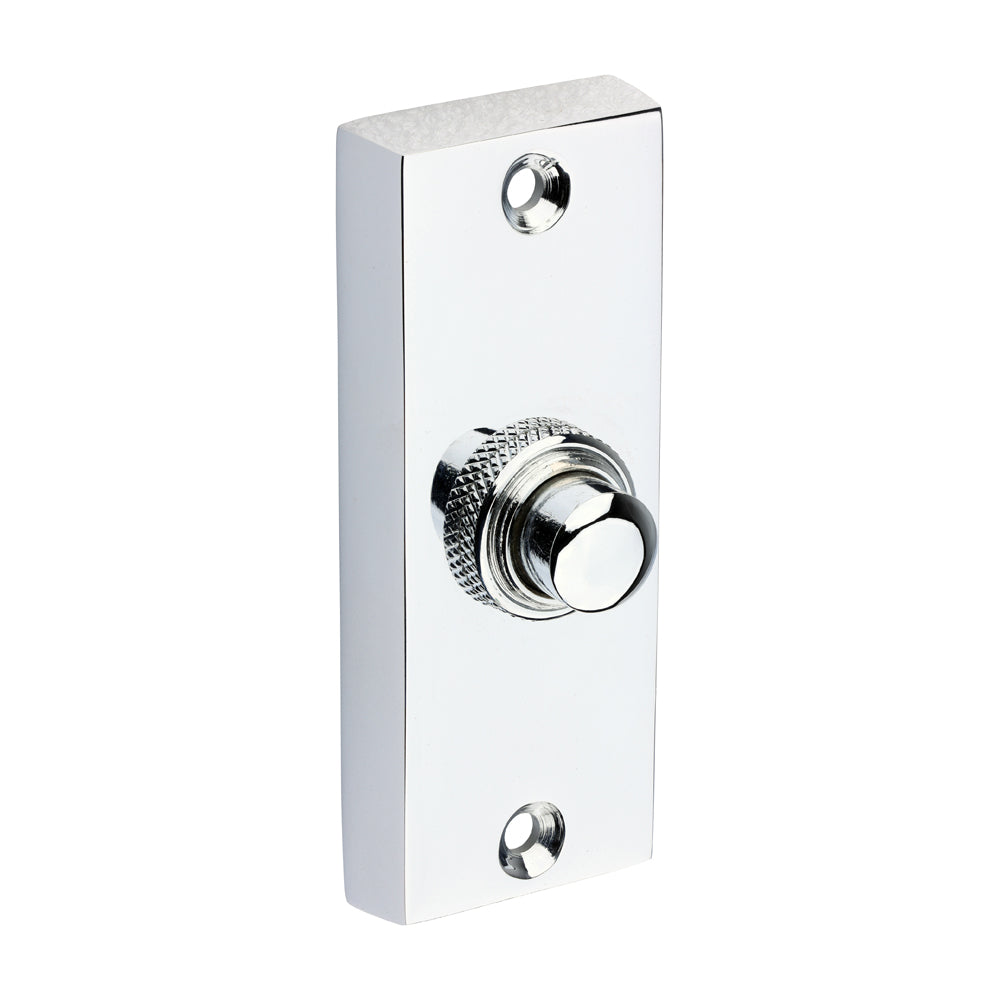 TIMCO Traditional Door Bell Push - Polished Chrome - 80 x 31mm - Image