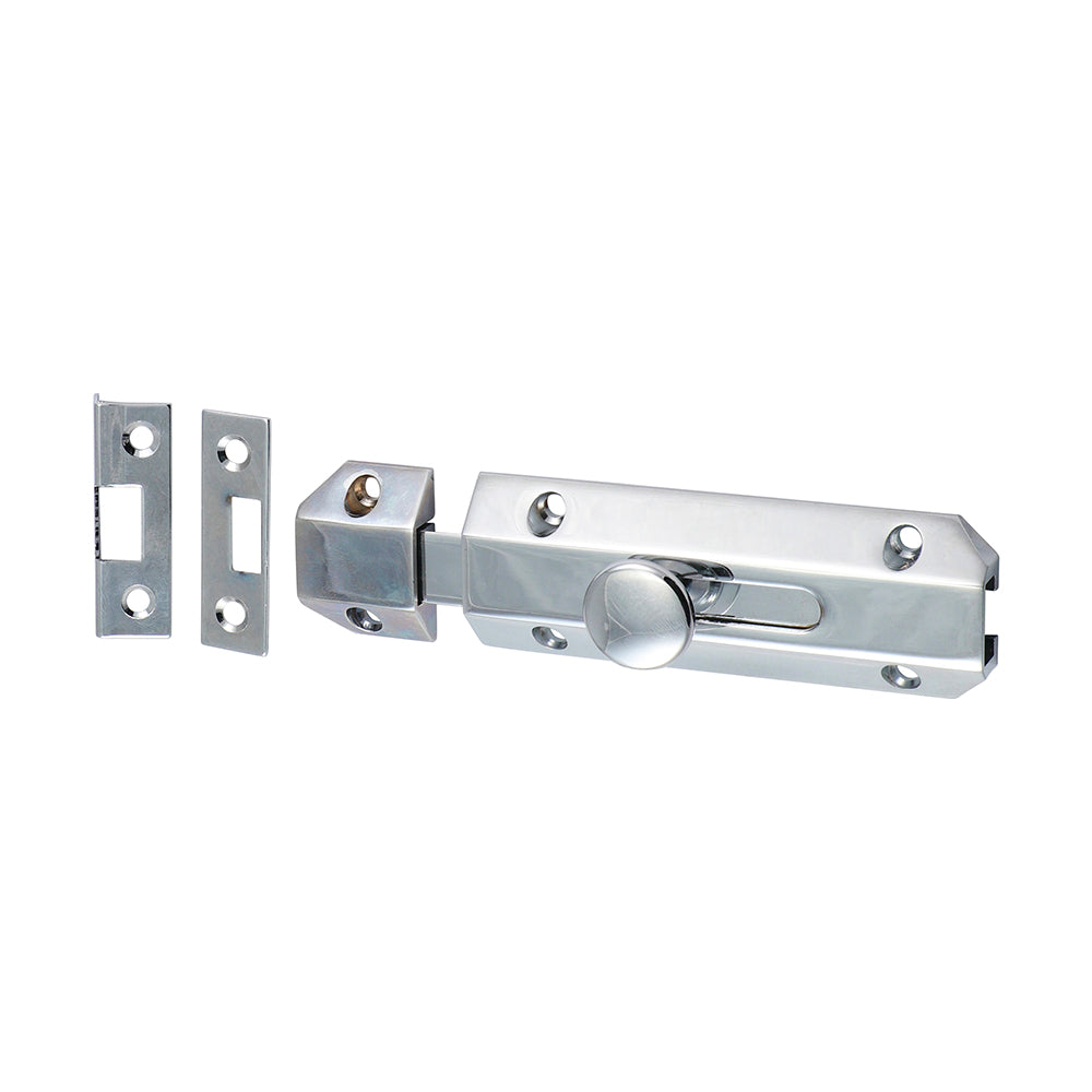 TIMCO Architectural Flat Section Bolt Polished Chrome - 100 x 35mm - Image