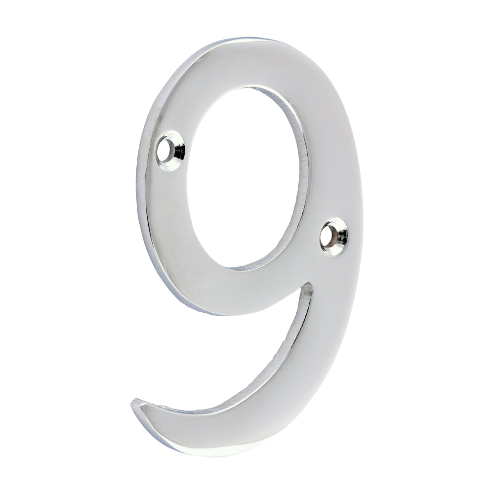 TIMCO Door Numeral 9 - Polished Chrome - 75mm - Image