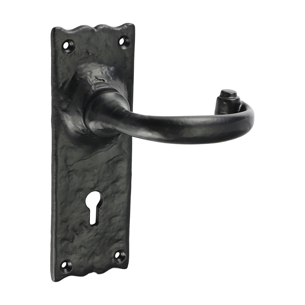 TIMCO Traditional Lever Lock Handles - Antique Black - 155 x 54 - Image