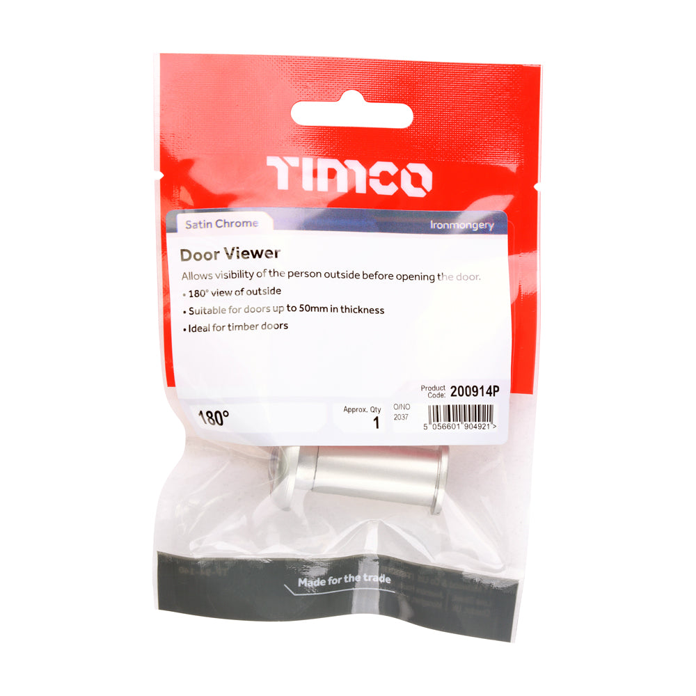 TIMCO Door Viewer - Satin Chrome - 180 Degree - Image