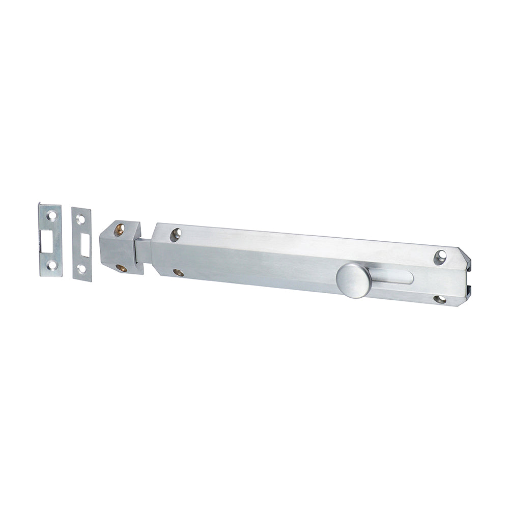 TIMCO Architectural Flat Section Bolt Satin Chrome - 210 x 35mm - Image